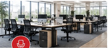Modern office furniture and workspace
